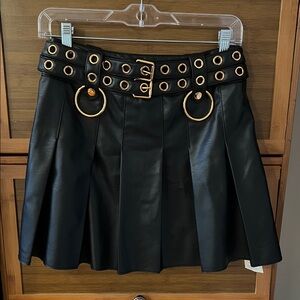 Desigual Black Mini Skirt with Gold Details